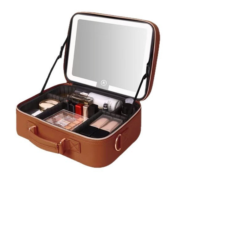 Large Capacity Good-looking With Mirror Light Cosmetic Cases