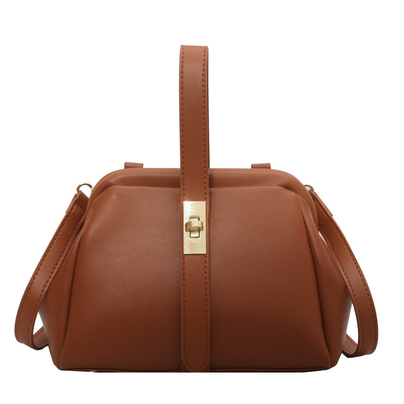 Shell Fashion Retro Clip Advanced Texture Contrast Color Western Women's Shoulder Bag