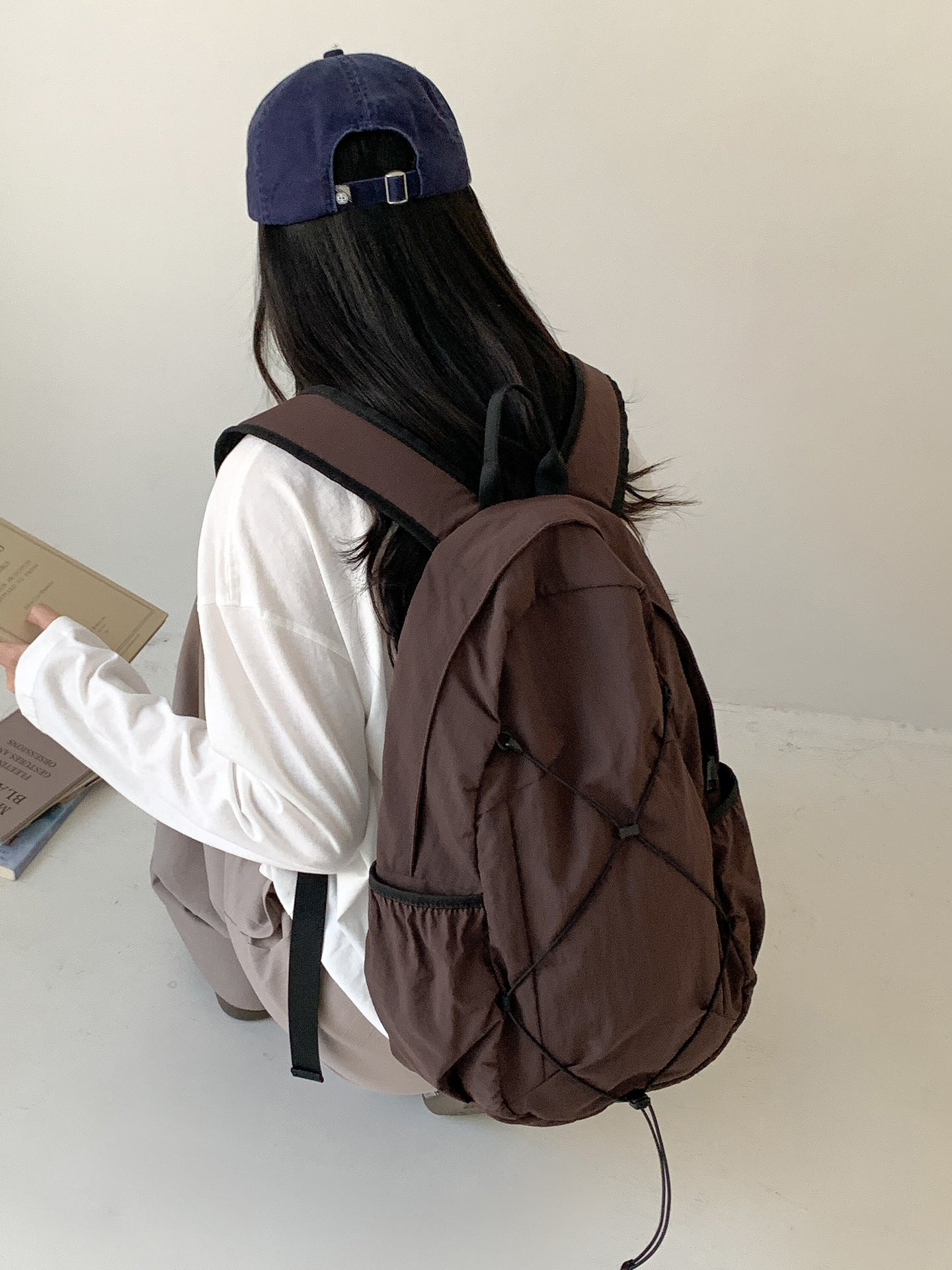 Women's Korean Style Autumn Lightweight Leisure Nylon Large Backpacks
