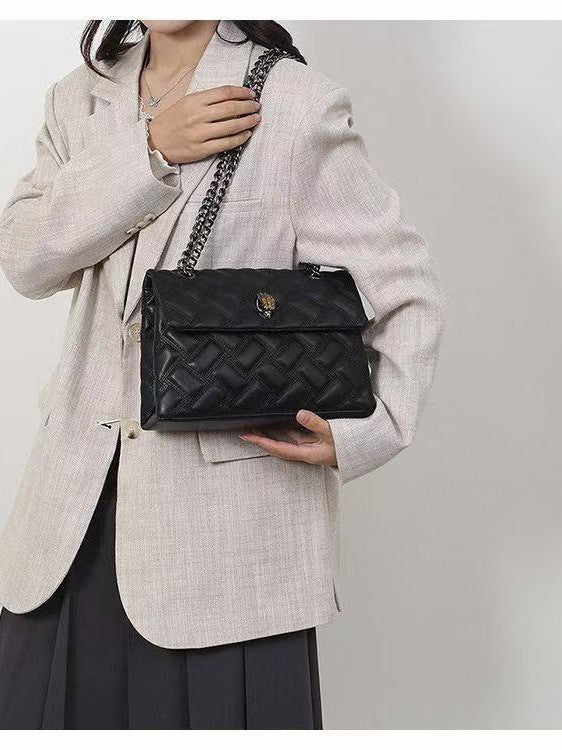 Chain Diamond Embroidery Thread Versatile Eagle Head Light Women's Shoulder Bag