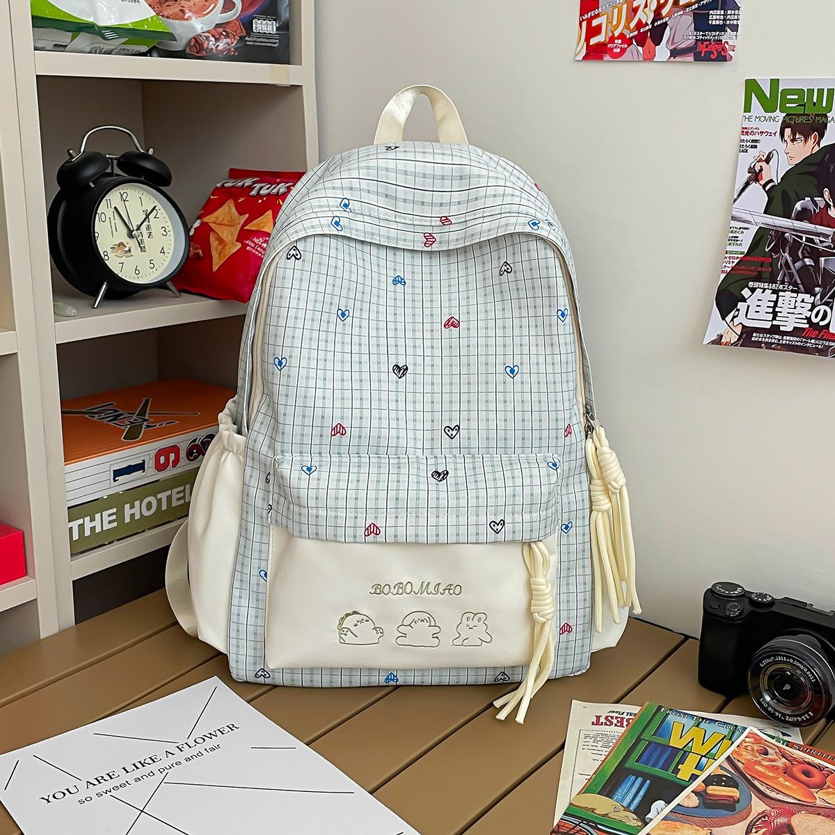 Leisure Plaid Female Junior High Cute School Bags