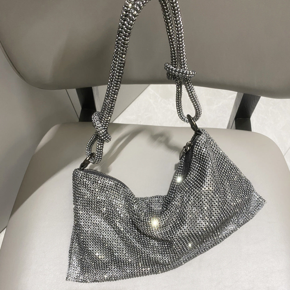Women's Rhinestone Underarm Diamond Full Pink Clutch Handbags