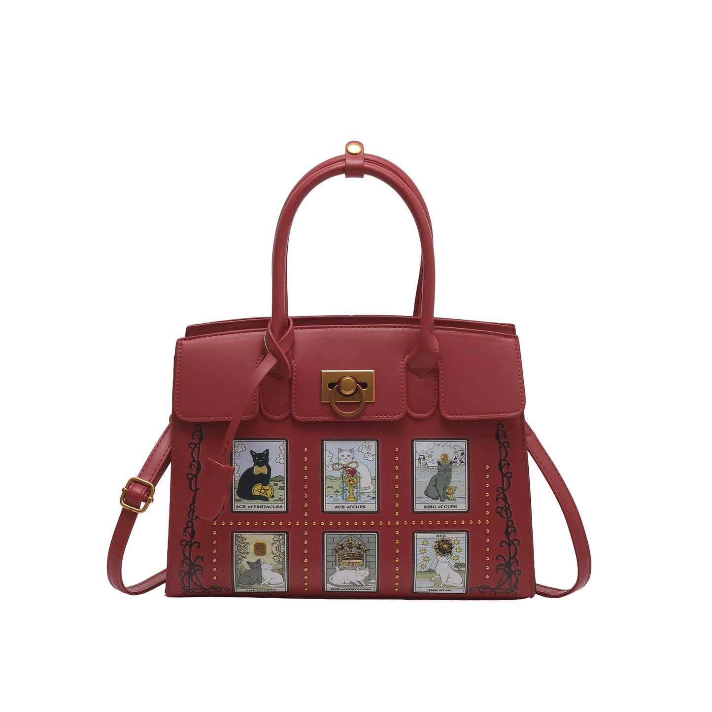 Tarot Cat Embroidered Mild Luxury Retro Dark Women's Shoulder Bag