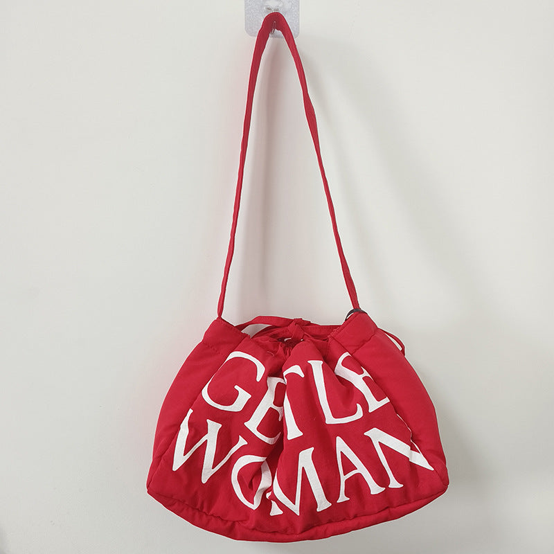 Women's Simple Letter Printing Large Capacity Lady's Underarm Bag