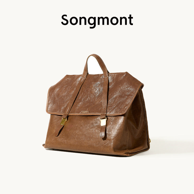 Series Genuine Leather Business Commute Large Tote Bag