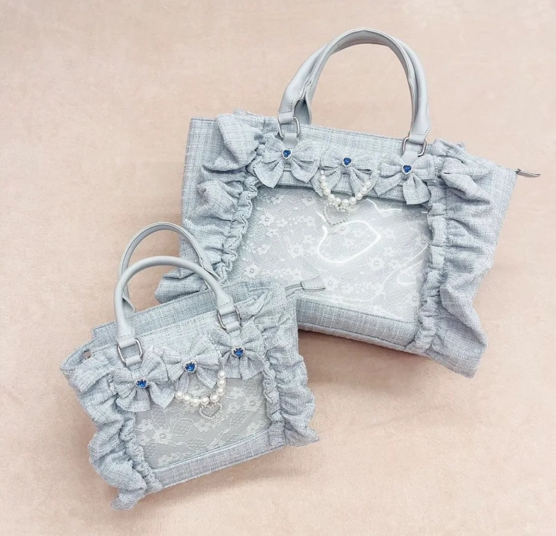 Cartoon College Uniform Portable Two-dimensional Transparent Tote Bag