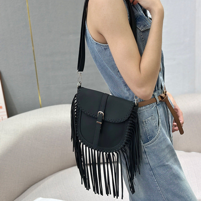 Women's Handmade Suede Saddle Retro Ethnic Style Women's Messenger Bag