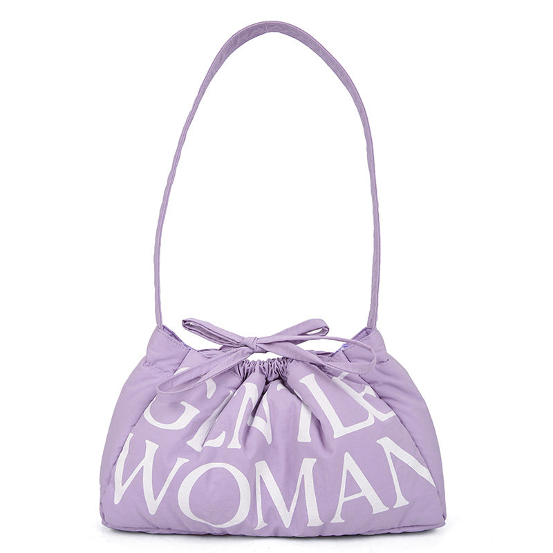 Women's Simple Letter Printing Large Capacity Lady's Underarm Bag