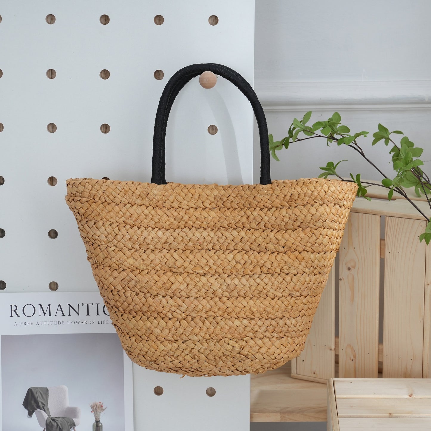 Straw Vacation Summer Connector Versatile Style Women's Handbag