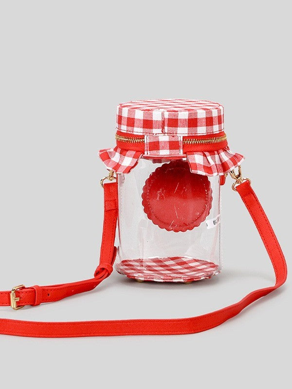 Design Cute Strawberry Jam Heart Creative Transparent Women's Messenger Bag