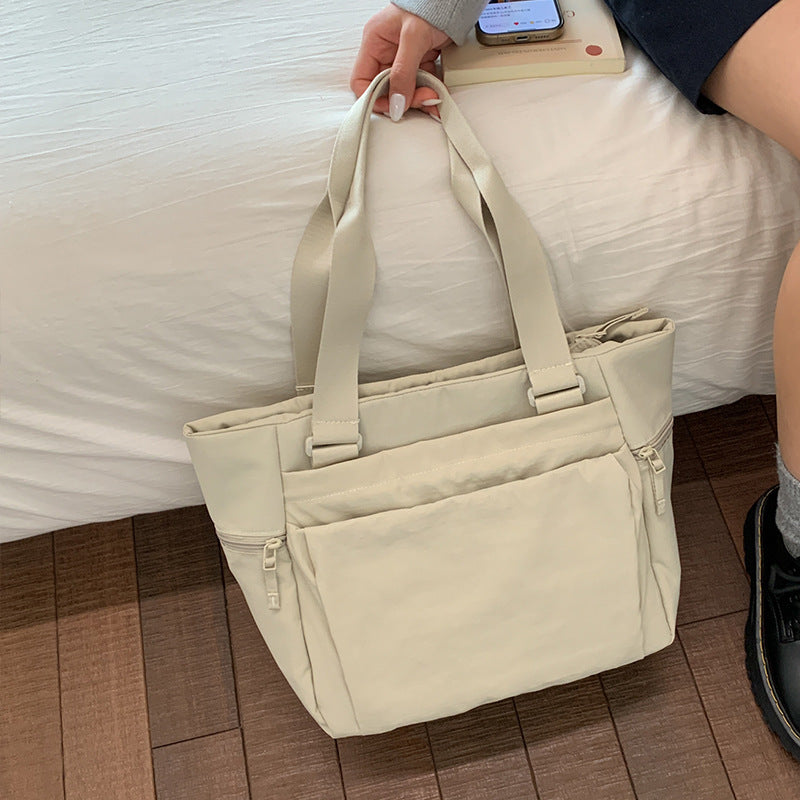 Capacity Totes Female For Class Lightweight Waterproof Nylon Handbags