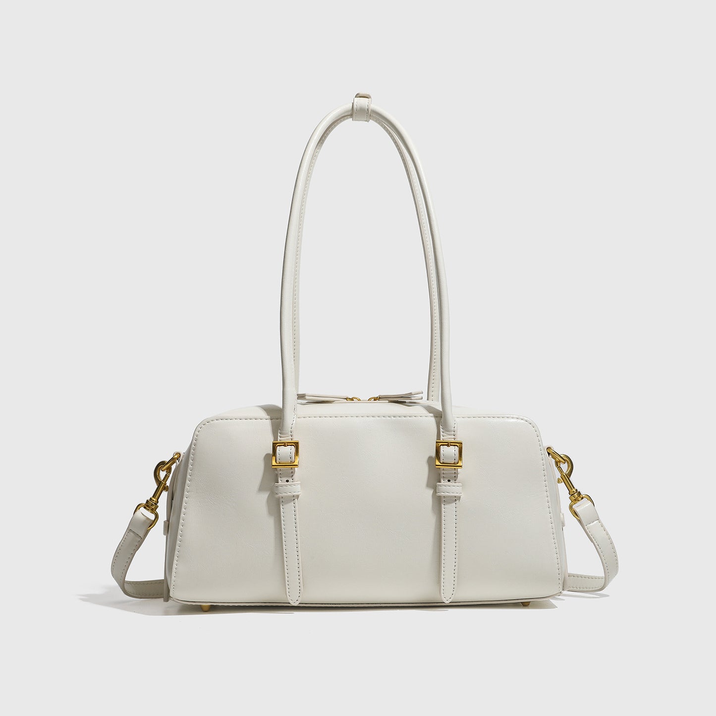 Women's Simple Suede Long Boston Bowling Portable Bags