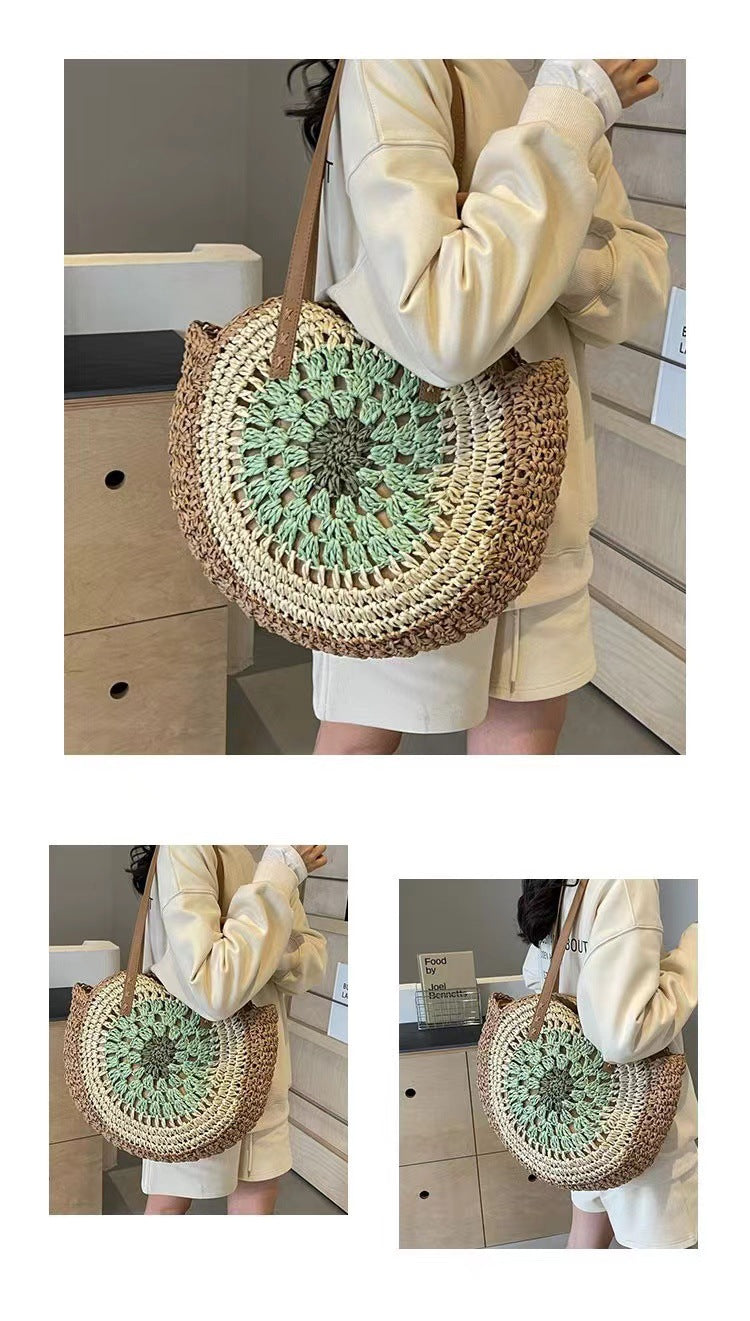 Woven Seaside Vacation Beach Large Capacity Women's Shoulder Bag