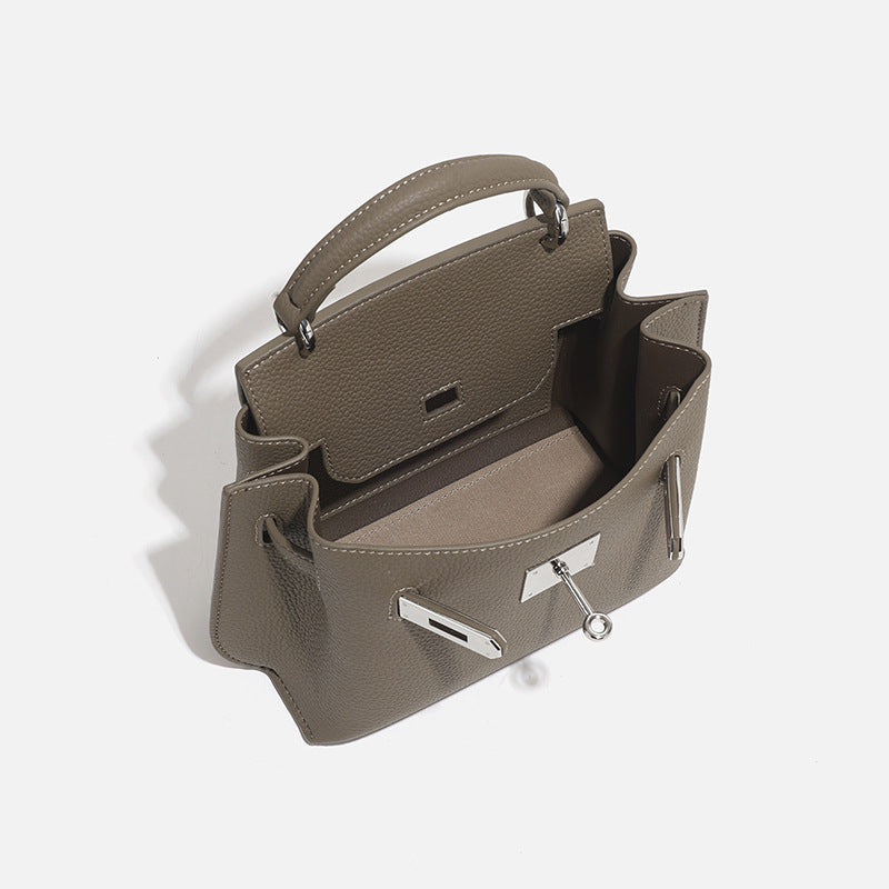 Women's High-grade Litchi Pattern Kelly Niche Leather Women's Shoulder Bag