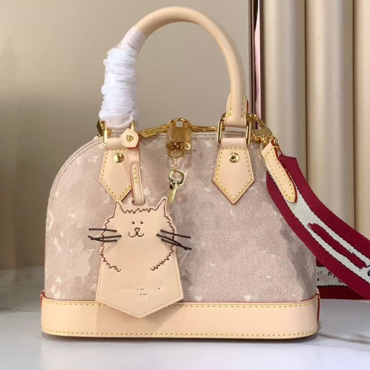 Women's Trendy Canvas Shell Pillow Soft Box Large Women's Handbag
