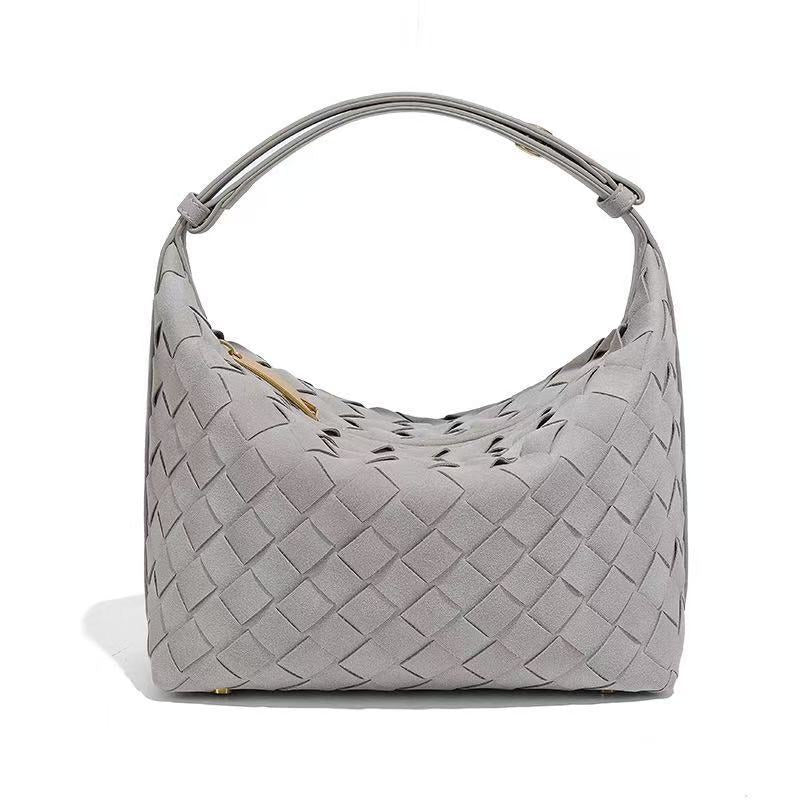 Women's Frosted Woven Hand Holding Niche Lunch Women's Shoulder Bag
