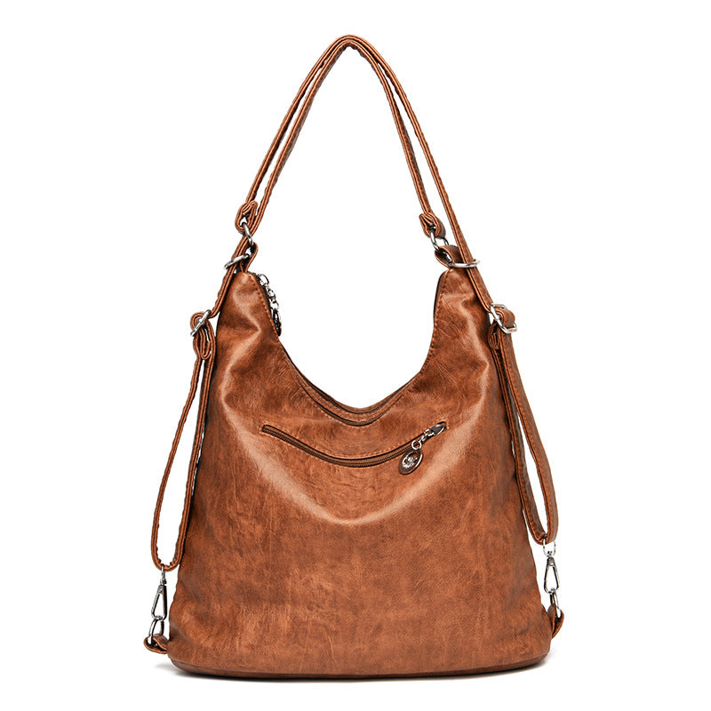 Durable Women's Retro Soft Leather Mother Women's Shoulder Bag