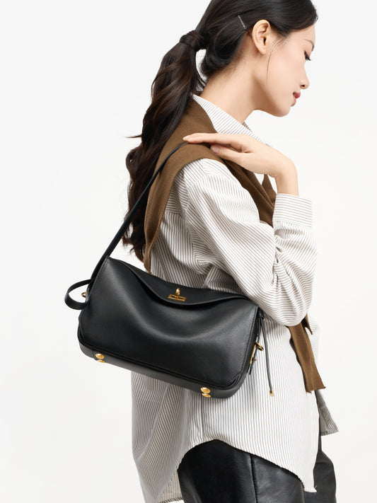 Boston Pillow Underarm High-grade Portable Genuine Women's Messenger Bag