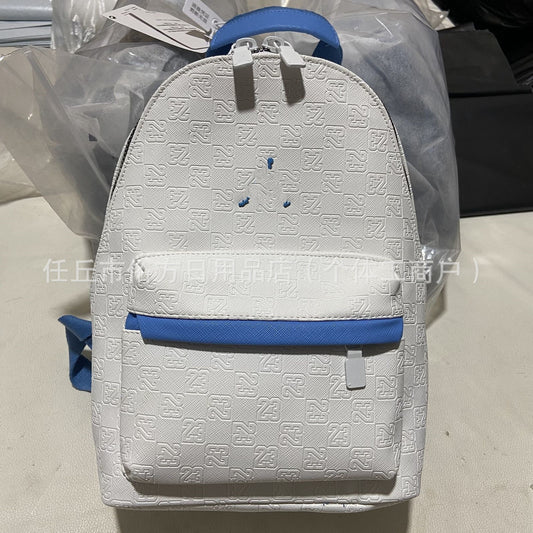 Chess Board Grid Full Printed Leather Sports Backpack