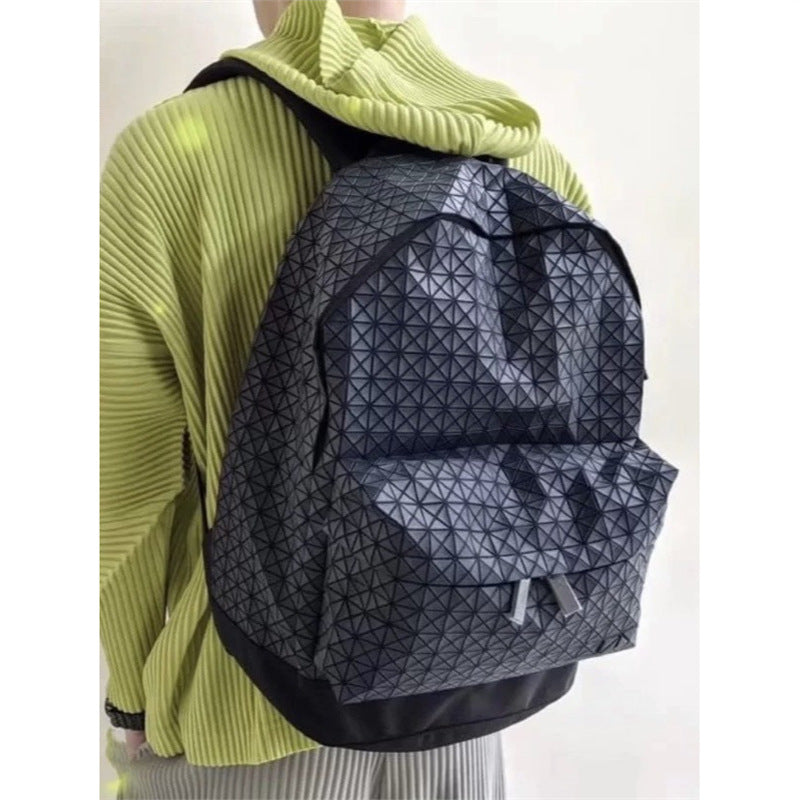 Women's & Men's Home Geometric Rhombus Silicone Large Capacity Computer Leisure Backpack