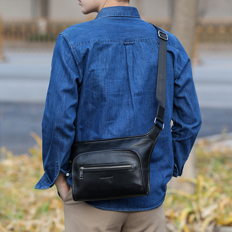 Men's One First Layer Cowhide Business Large Capacity Korean Bags