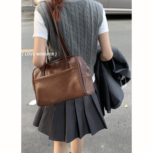 Women's Cloth Retro Minority Large Capacity Autumn Underarm Bag