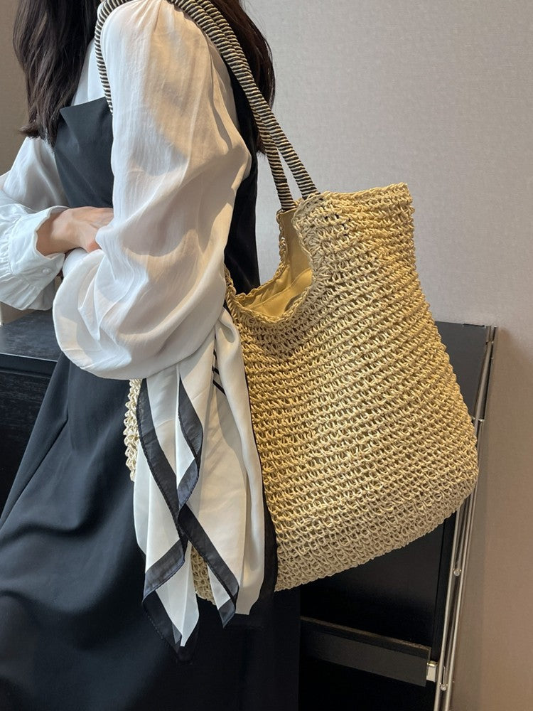 Women's Capacity Straw Woven Summer Seaside Vacation Bags