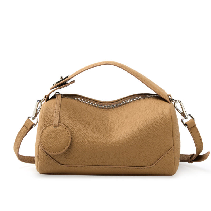 Women's First Layer Cowhide Boston Trendy Genuine Bags