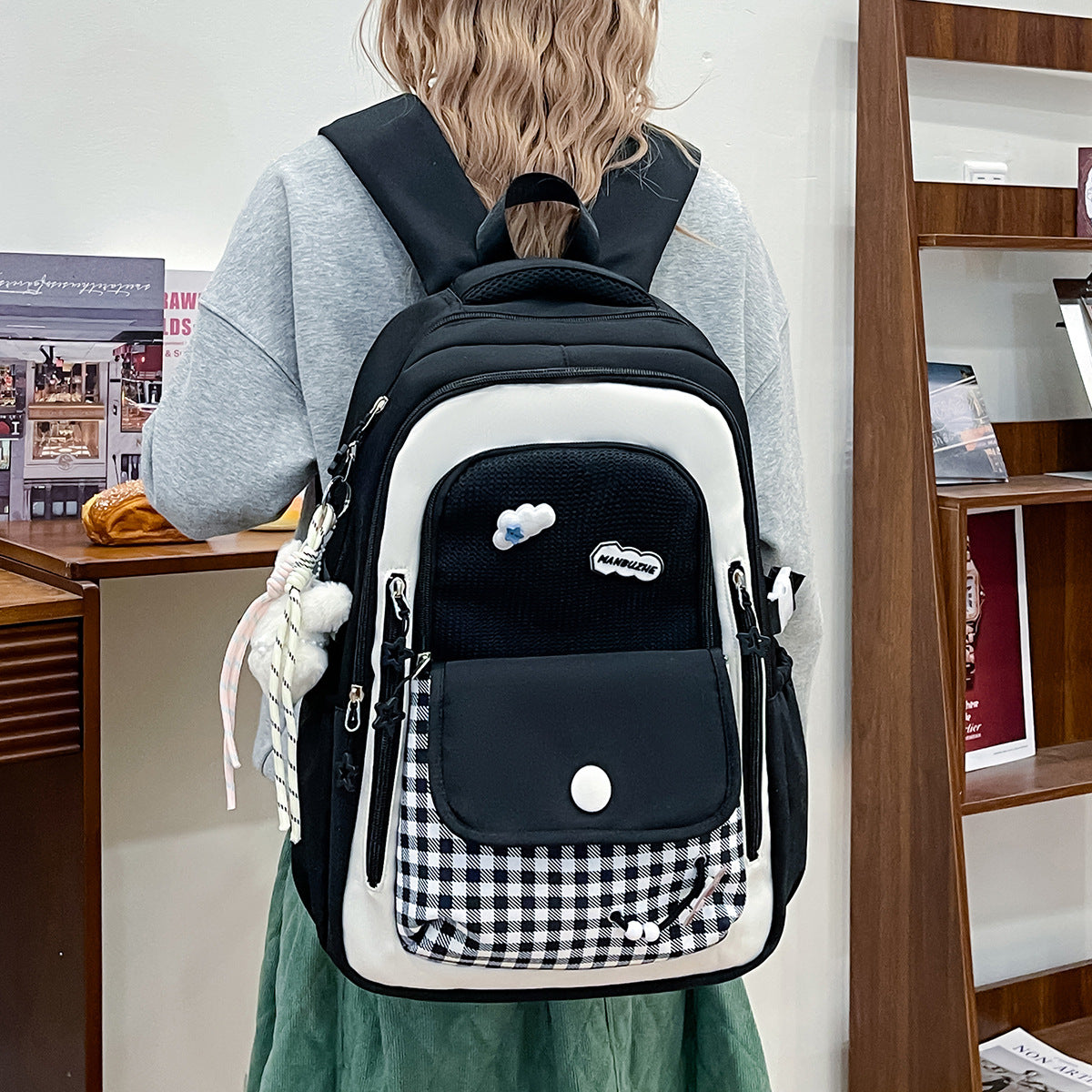 Style Good-looking Dopamine Contrast Color Everyday Joker Large Women's Backpack
