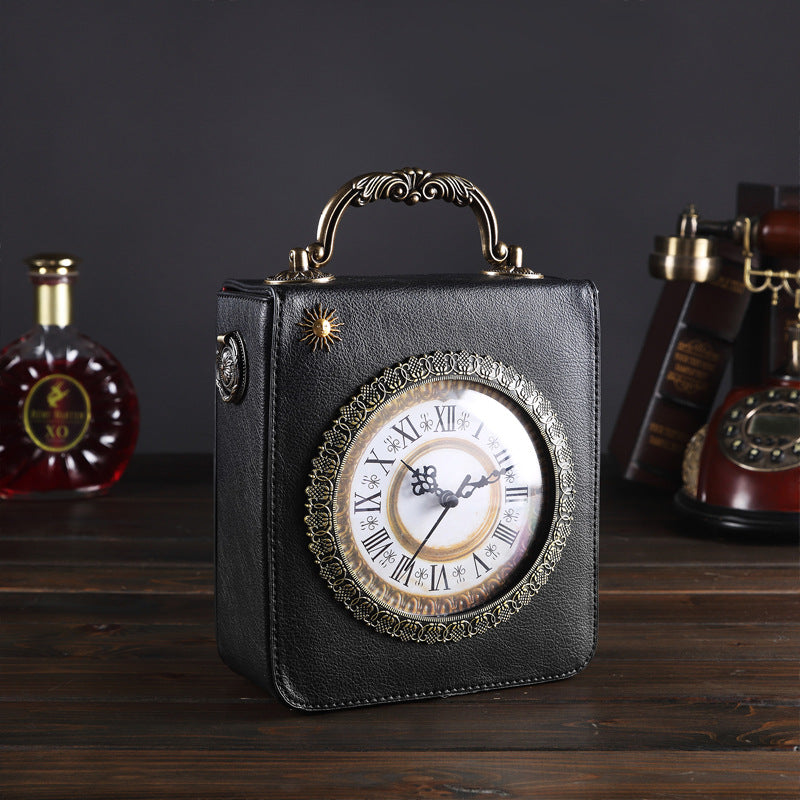 Beautiful Women's Clock Vintage Embroidered Double-sided Women's Handbag