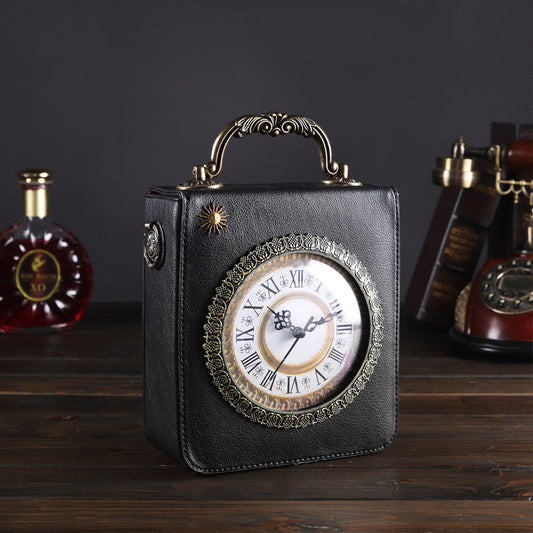 Beautiful Women's Clock Vintage Embroidered Double-sided Women's Handbag
