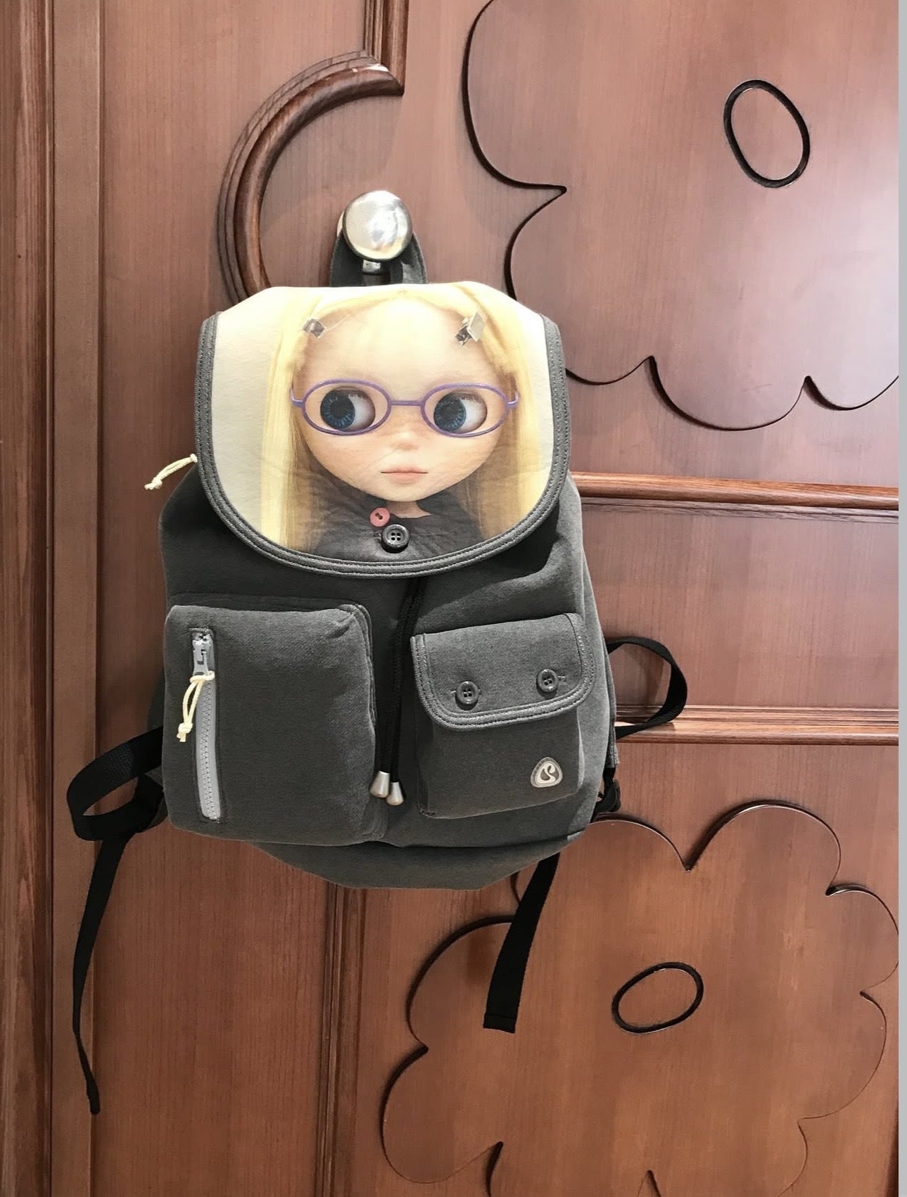 Cloth Joint Name Cute Cartoon Doll Distressed Women's Backpack
