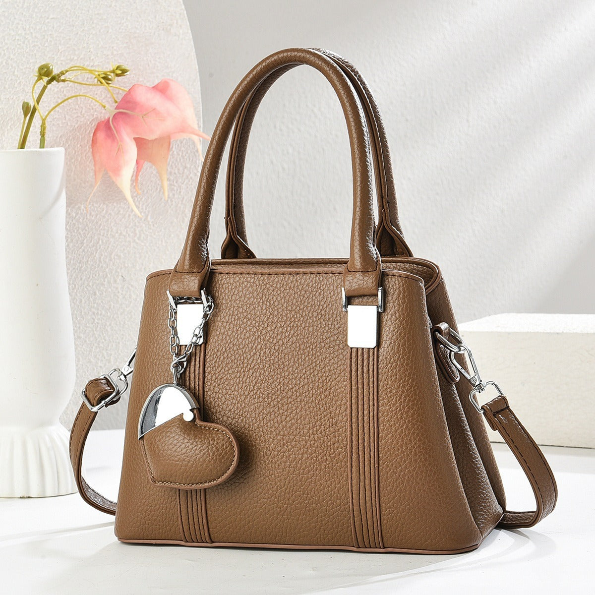 Classic Casual Simple Solid Color Mother Women's Shoulder Bag