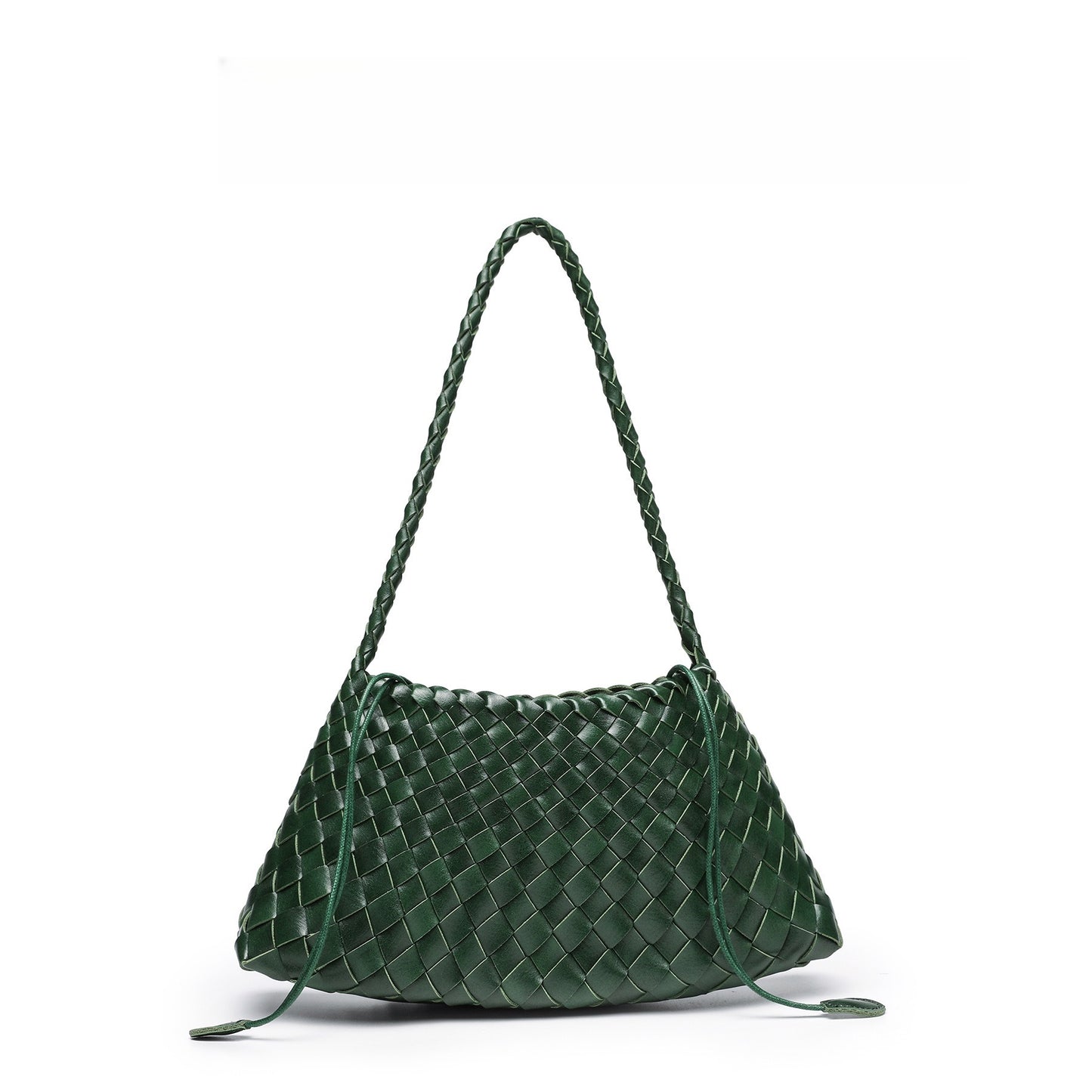 Women's Sense Authentic Leather Weave Underarm Versatile Vegetable Basket Women's Shoulder Bag