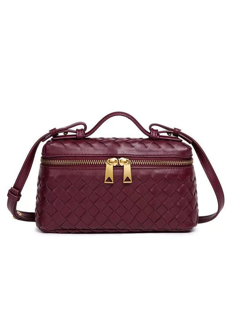 Women's Handmade Woven Fashion Lunch Box Trendy Bags