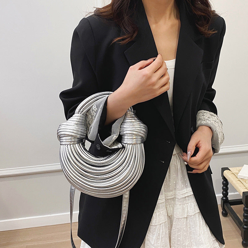 Women's Underarm Hand-woven Niche Knotted Noodle Portable Women's Shoulder Bag