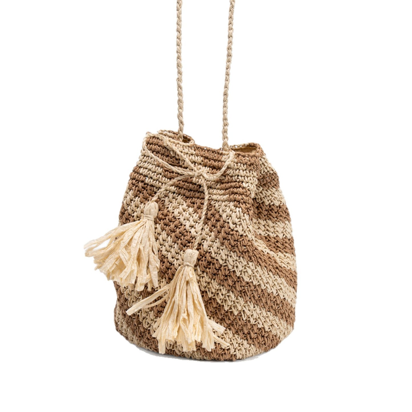 Women's High-grade Striped Straw Hand-woven Contrast Color Bags