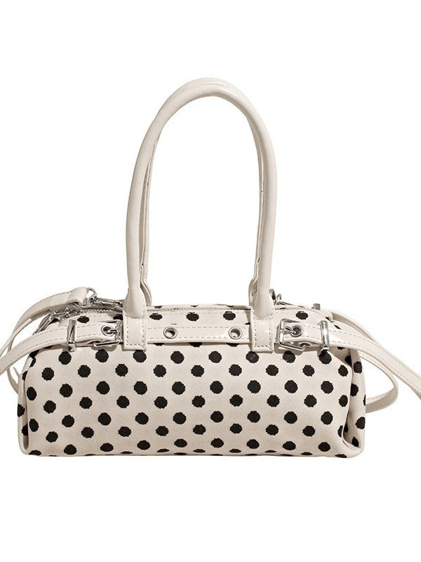 Women's High Texture Trendy Polka Dot Top Handled Baguette Pillow Bags