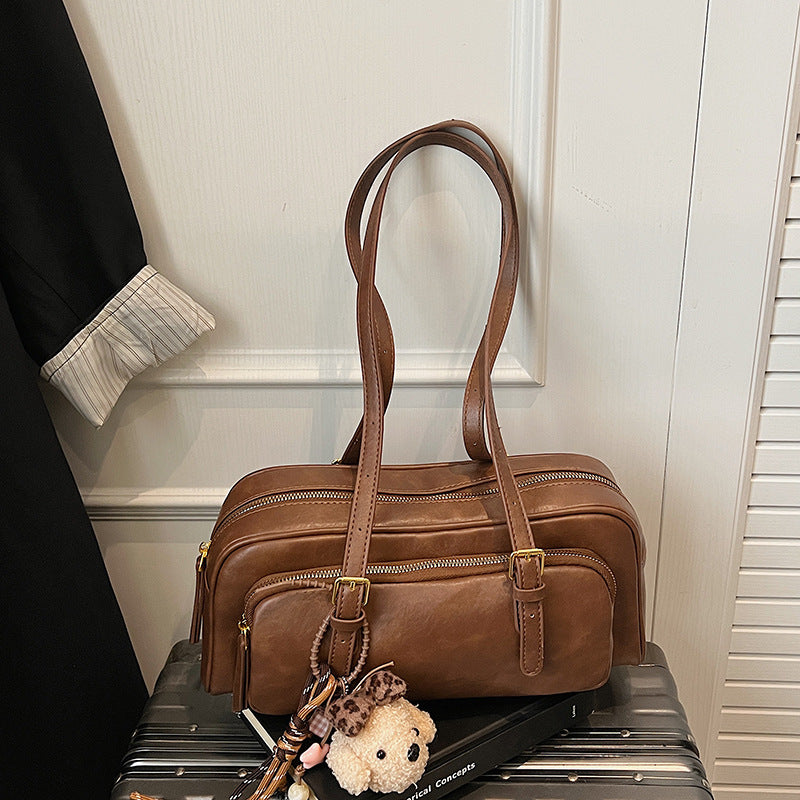 Baguette Portable Fashion Retro Minority Simple Advanced Commuter Large Capacity Underarm Bag
