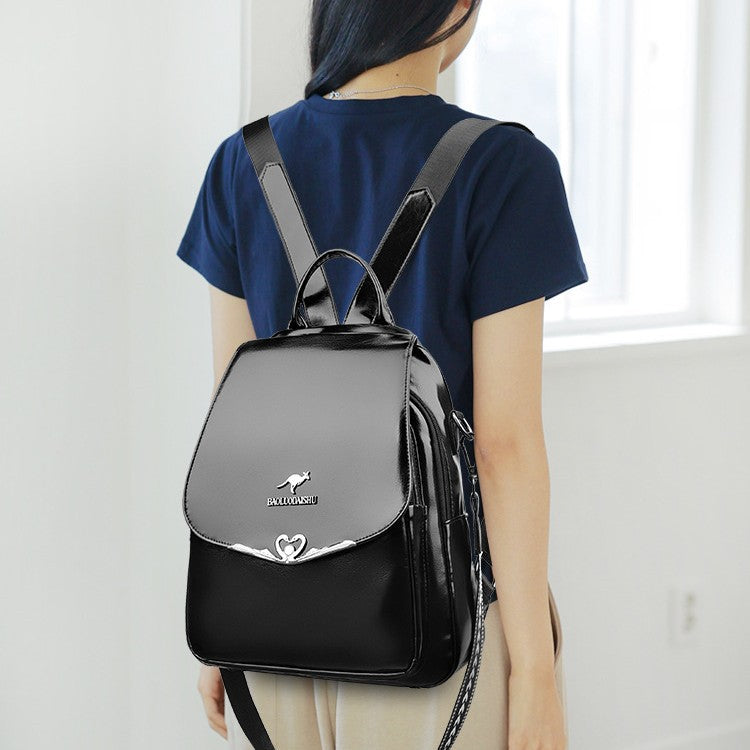 Women's Large Capacity Soft Leather Multipurpose Mother Single Women's Backpack