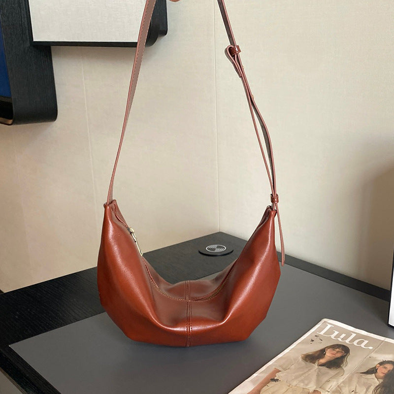 Women's Summer Genuine Leather Dumpling High-grade Croissant Women's Shoulder Bag