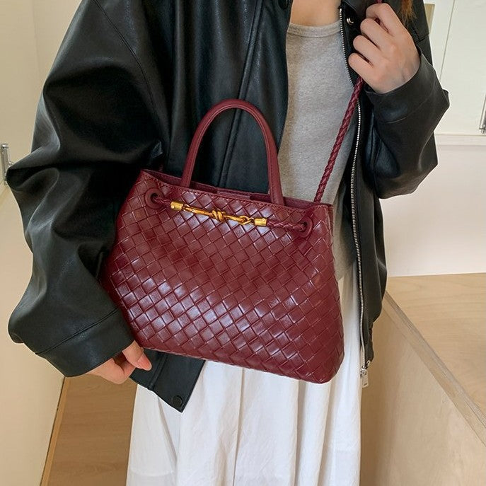 Capacity Totes High Sense Woven Retro Women's Messenger Bag
