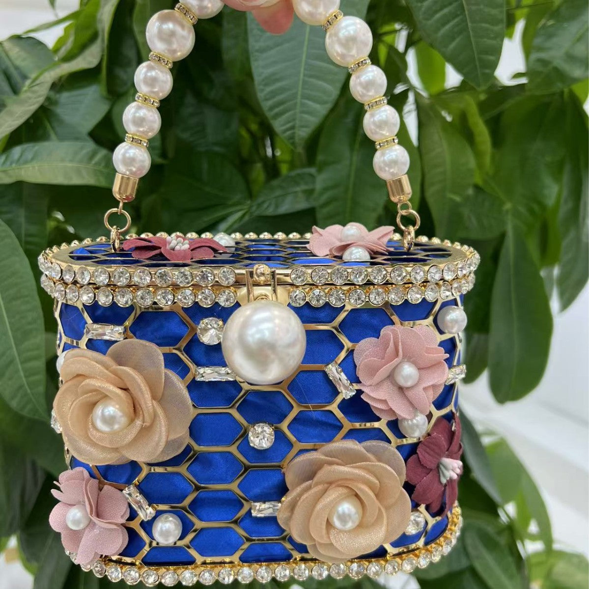 Women's Full Diamond Floral Decorations Portable Fashion Women's Messenger Bag