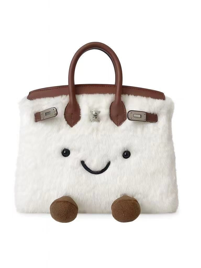 Design Style Doll Knock Cute Plush Women's Handbag