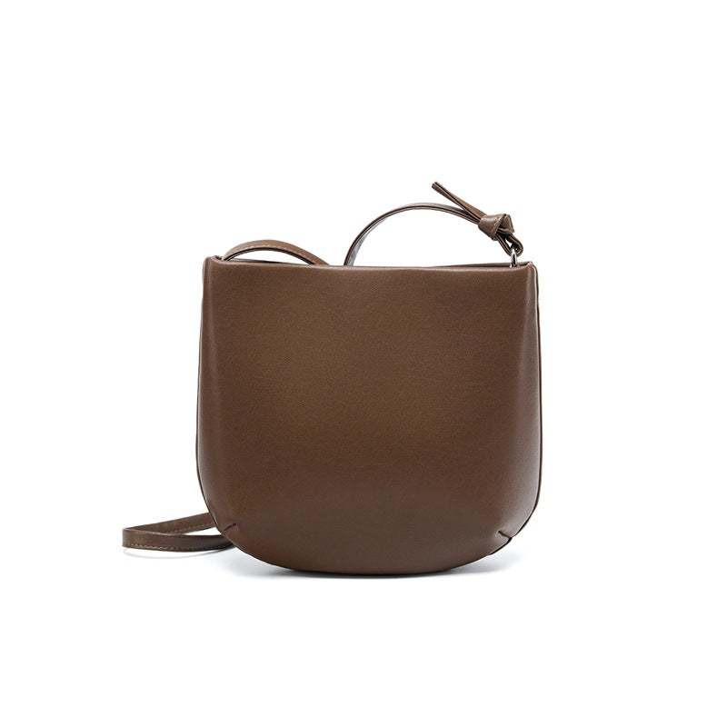 Women's Saddle Simple Commute High-grade Summer Versatile Genuine Leather Women's Messenger Bag