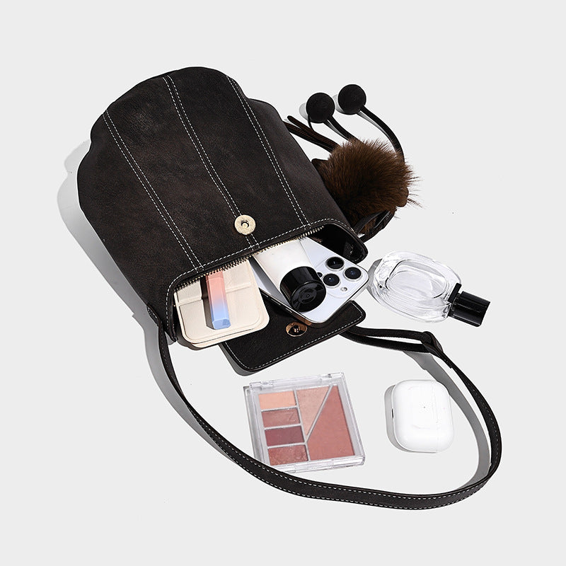 Women's Pumpkin Winter High-grade Commute Vintage Shoulder Bags