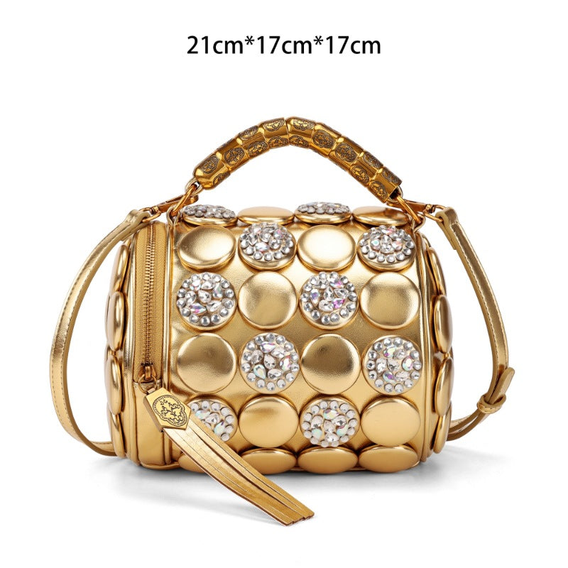 Beautiful Fashion Portable Minority Cylinder Pillow Women's Shoulder Bag