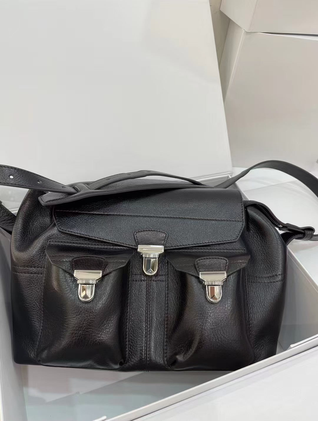 Tanned Leather Motorcycle Large Capacity Vintage Bags