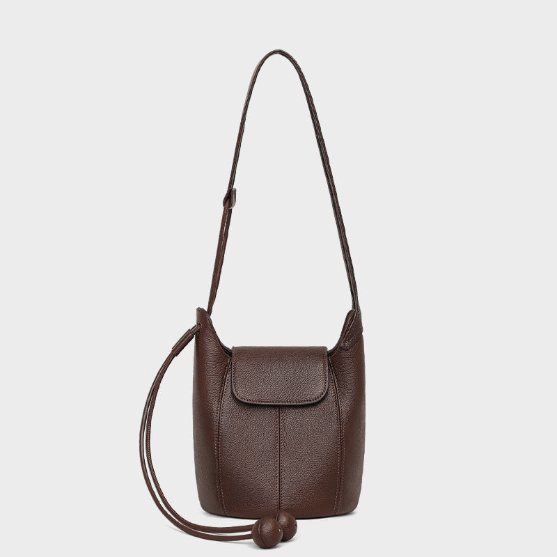 Women's Genuine Leather High Sense Retro Bucket Bags