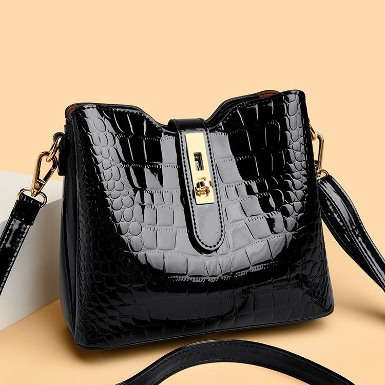 Women's Patent Leather Stone Pattern Elegant Unique Women's Messenger Bag